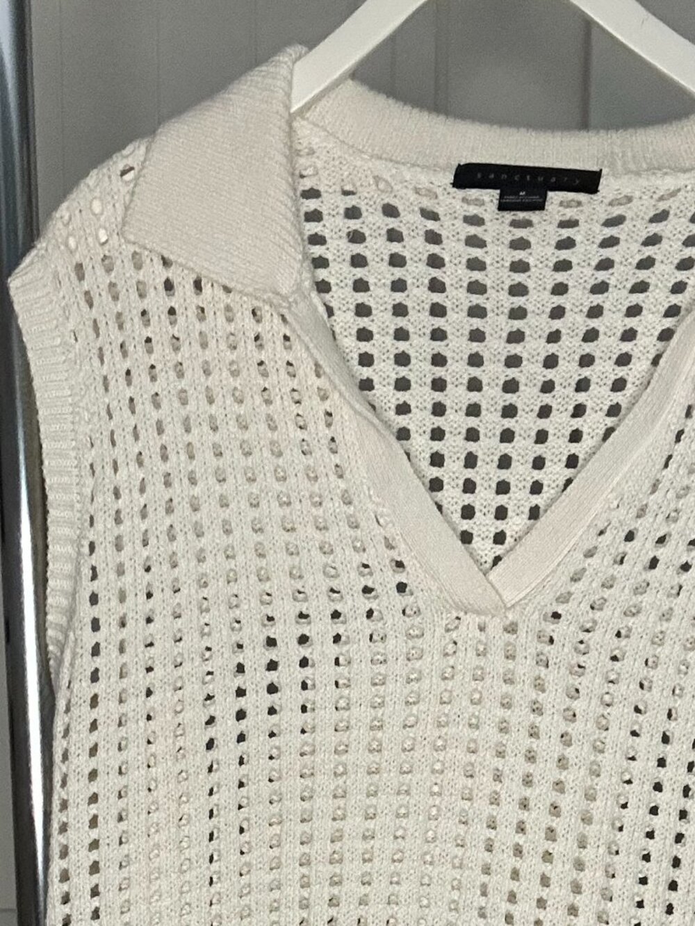 Sanctuary Open-Knit Sweater Vest | size medium